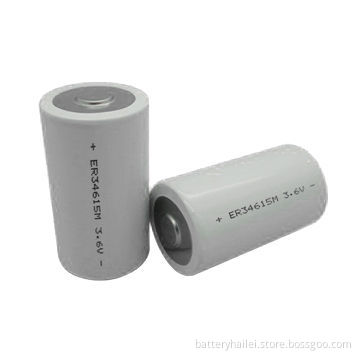 Li-SOCl2 type D battery with 3.6V voltage and 14,500mAh capacity, power type, high power
